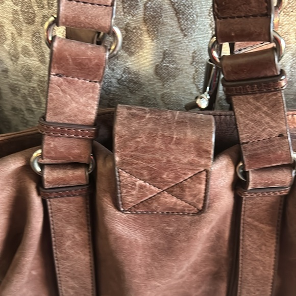 Chloe brown distressed Boho leather tote shoulder bag - Picture 11 of 17